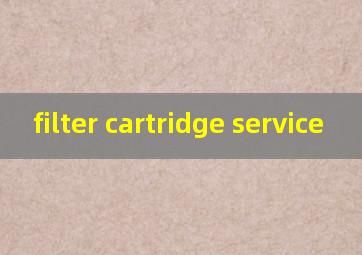 filter cartridge service